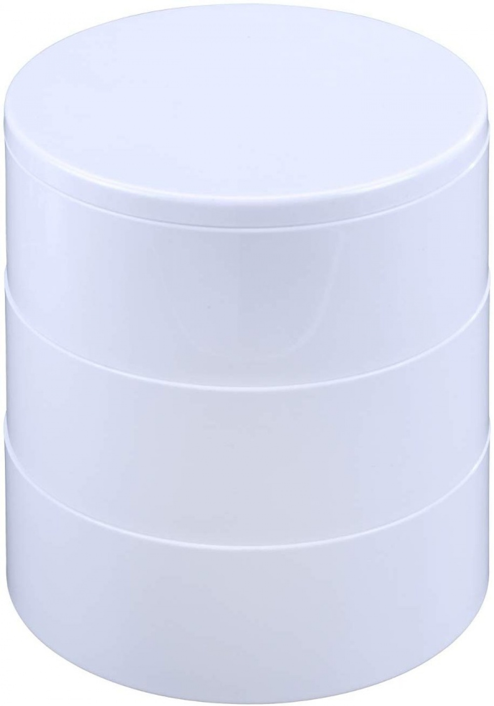 Ask med spegel, COSMETIC TOWER, Ø 13 x H14 cm, Vit i gruppen Förvaring / Badrumsförvaring / Sminkförvaring hos SmartaSaker.se (40033)