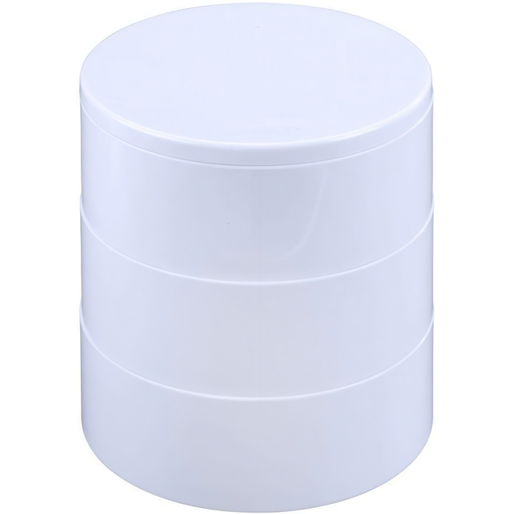 Ask med spegel, COSMETIC TOWER, Ø 13 x H14 cm, Vit i gruppen Förvaring / Badrumsförvaring / Sminkförvaring hos SmartaSaker.se (40033)
