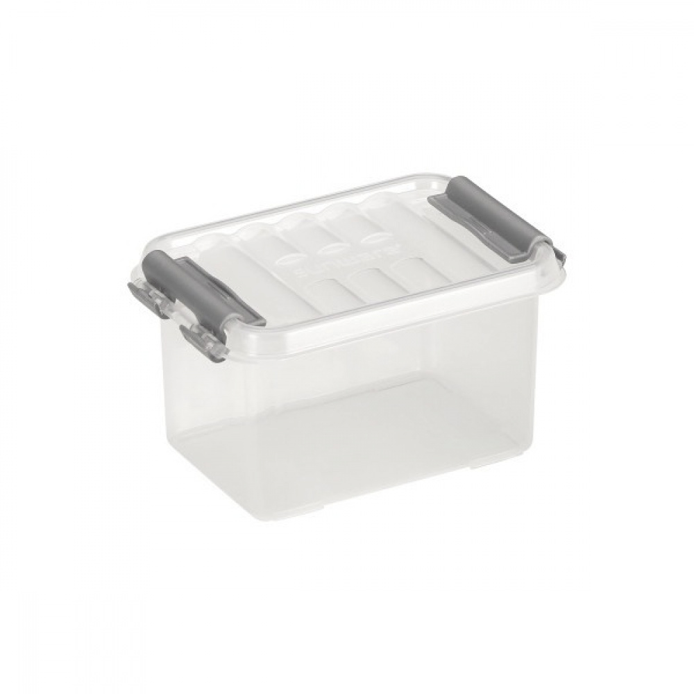 Ask XS, 0,4L, Q-LINE MINI BOX, 12 x 7,7 x H 6,2 cm, Klar / Silvergrå i gruppen Förvaring / Förvaringslådor / Småförvaring hos SmartaSaker.se (40036)
