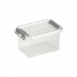 Ask XS, 0,4L, Q-LINE MINI BOX, 12 x 7,7 x H 6,2 cm, Klar / Silvergrå Ask XS, 0,4L, Q-LINE MINI BOX, 12 x 7,7 x H 6,2 cm, Klar / Silvergrå