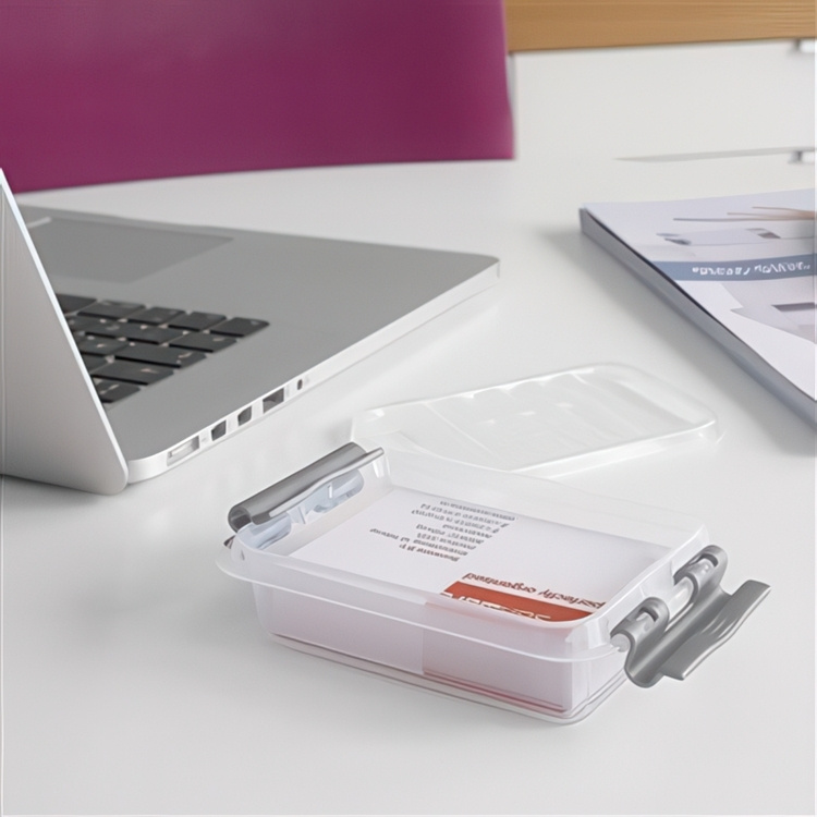 Ask XXS, 0,2 L, Q-LINE MINI BOX, 12 x 7,7 x H 3 cm, Klar / Silvergrå i gruppen Förvaring / Förvaringslådor / Småförvaring hos SmartaSaker.se (40037)