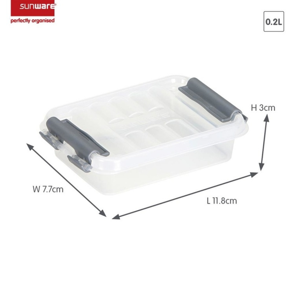Ask XXS, 0,2 L, Q-LINE MINI BOX, 12 x 7,7 x H 3 cm, Klar / Silvergrå i gruppen Förvaring / Förvaringslådor / Småförvaring hos SmartaSaker.se (40037)