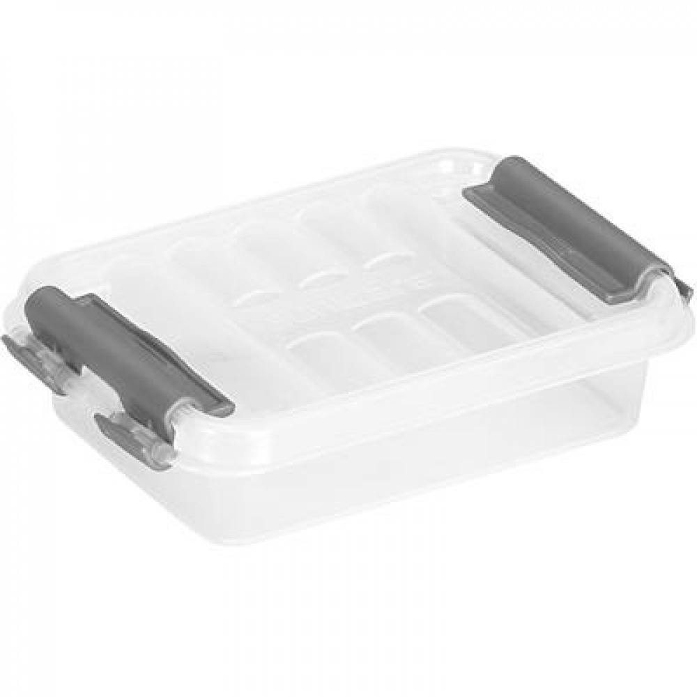 Ask XXS, 0,2 L, Q-LINE MINI BOX, 12 x 7,7 x H 3 cm, Klar / Silvergrå i gruppen Förvaring / Förvaringslådor / Småförvaring hos SmartaSaker.se (40037)