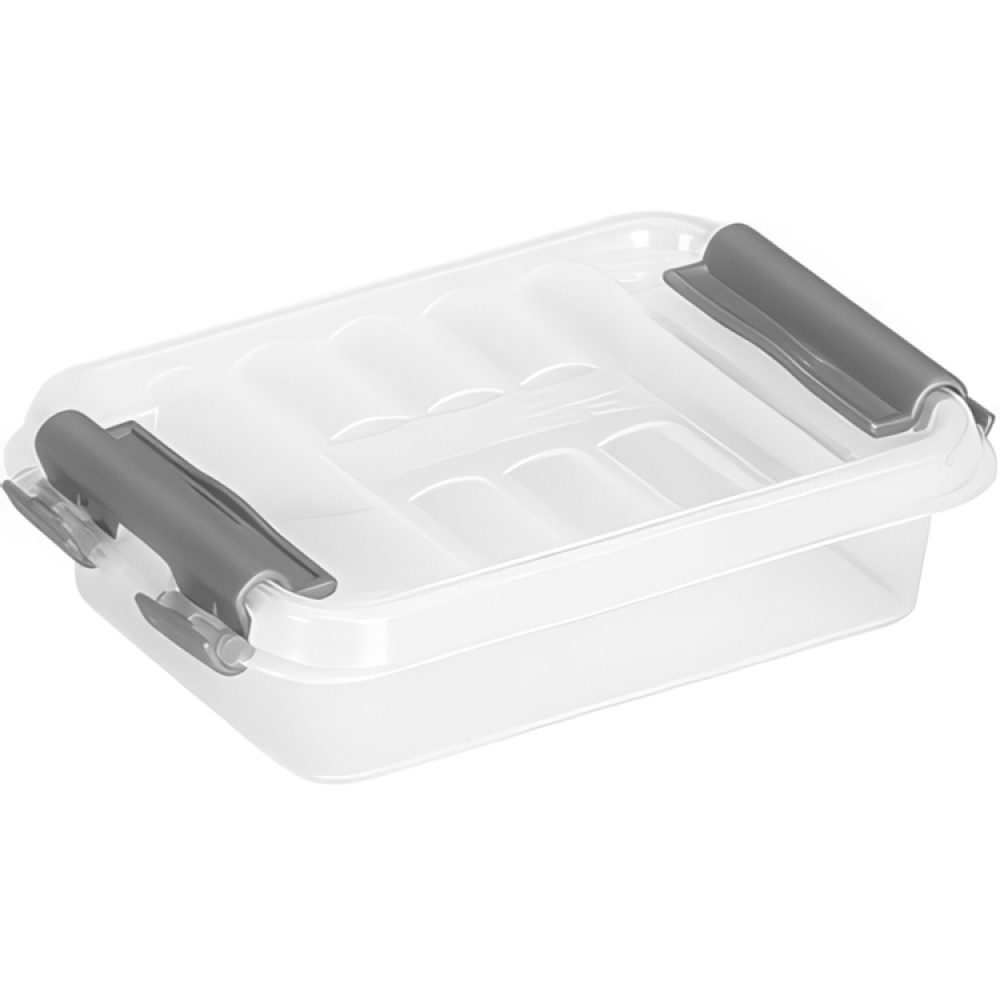 Ask XXS, 0,2 L, Q-LINE MINI BOX, 12 x 7,7 x H 3 cm, Klar / Silvergrå i gruppen Förvaring / Förvaringslådor / Småförvaring hos SmartaSaker.se (40037)