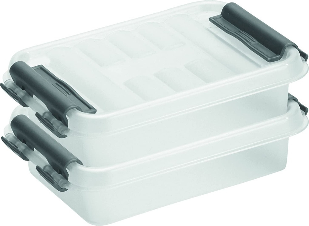 Ask XXS, 0,2 L, Q-LINE MINI BOX, 12 x 7,7 x H 3 cm, Klar / Silvergrå i gruppen Förvaring / Förvaringslådor / Småförvaring hos SmartaSaker.se (40037)