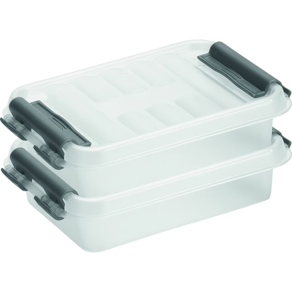 Ask XXS, 0,2 L, Q-LINE MINI BOX, 12 x 7,7 x H 3 cm, Klar / Silvergrå i gruppen Förvaring / Förvaringslådor / Småförvaring hos SmartaSaker.se (40037)