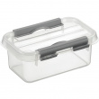 Ask, 0,5L, Q-LINE SMALL BOX, 15 x 10 x H 6,3 cm, Klar / Silvergrå Ask, 0,5L, Q-LINE SMALL BOX, 15 x 10 x H 6,3 cm, Klar / Silvergrå