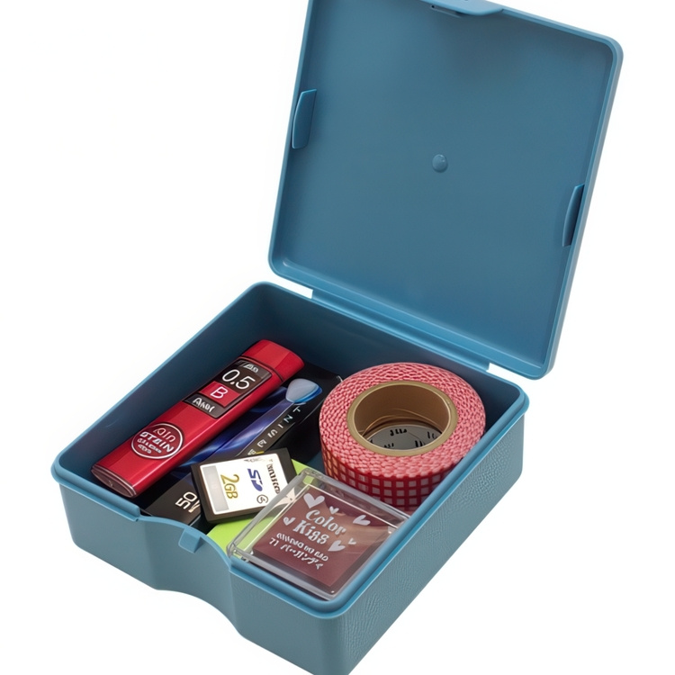 Ask, Fyrkantig, PENCO STORAGE CONTAINER, 11 x 11 x H 4 cm, Ljusblå i gruppen Förvaring / Förvaringslådor / Småförvaring / Askar hos SmartaSaker.se (40043)