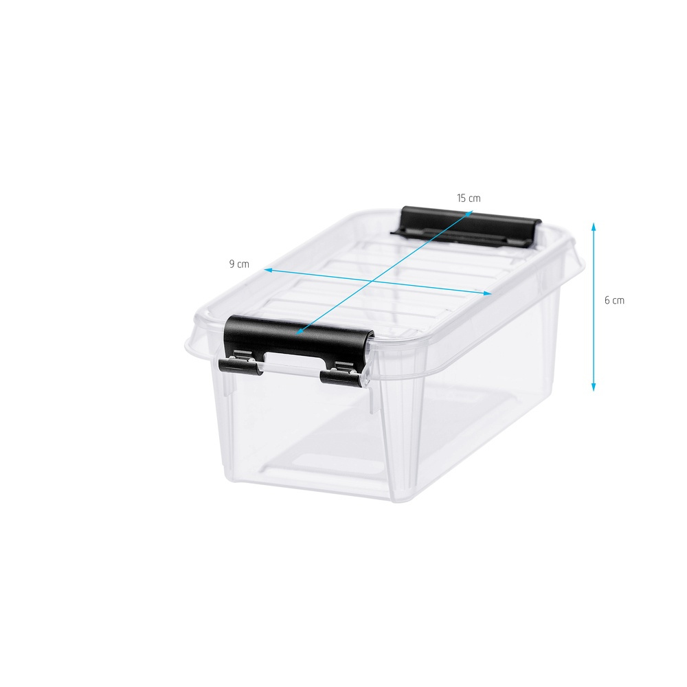 Ask, SMARTSTORE 0,3L CLASSIC, MINI, 15 x 9 x H6 cm, Klar / Svart i gruppen Förvaring / Förvaringslådor / Småförvaring / Askar hos SmartaSaker.se (40049)