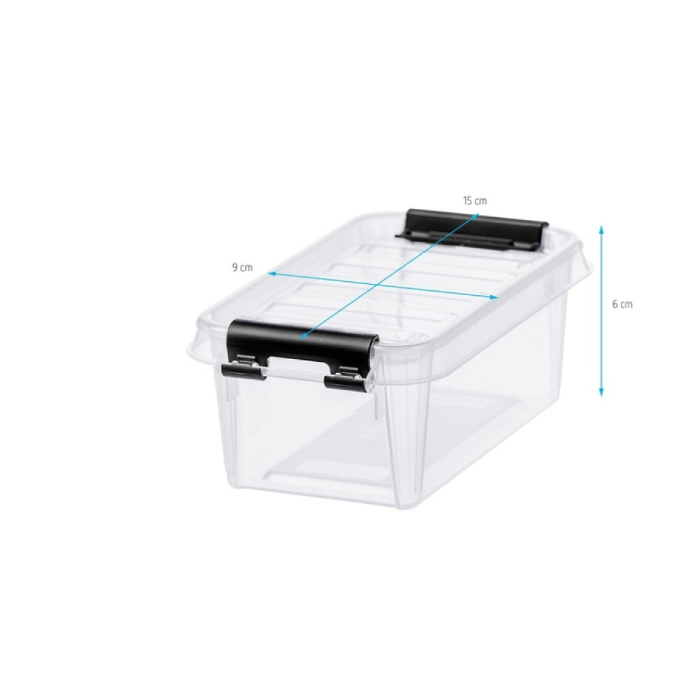 Ask, SMARTSTORE 0,3L CLASSIC, MINI, 15 x 9 x H6 cm, Klar / Svart i gruppen Förvaring / Förvaringslådor / Småförvaring hos SmartaSaker.se (40049)