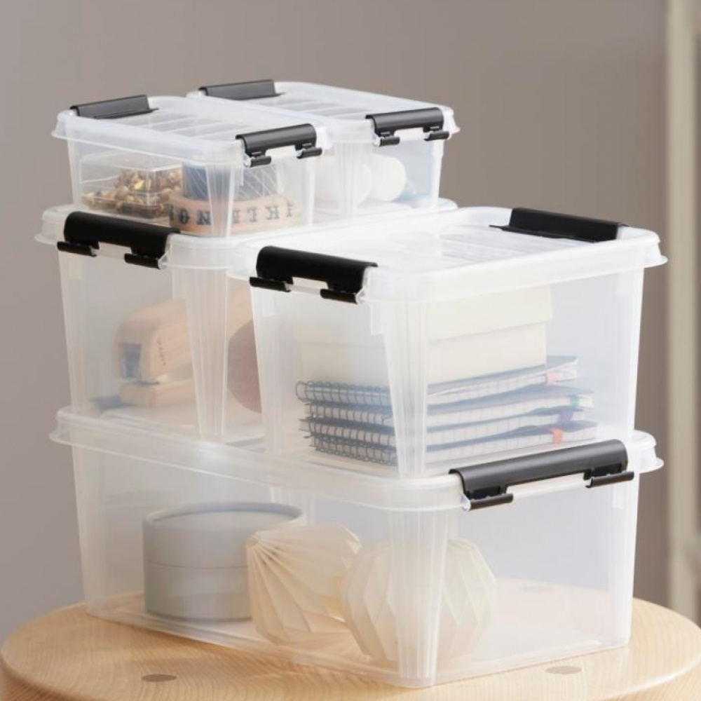 Ask, SMARTSTORE 0,3L CLASSIC, MINI, 15 x 9 x H6 cm, Klar / Svart i gruppen Förvaring / Förvaringslådor / Småförvaring / Askar hos SmartaSaker.se (40049)