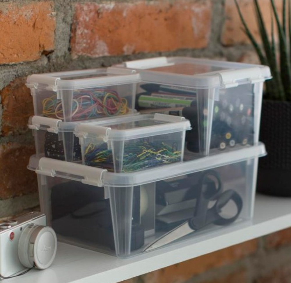 Ask, SMARTSTORE 0,3L HOME, 15 x 9 x H6 cm, Klar / Vit i gruppen Förvaring / Förvaringslådor / SmartStore förvaringslådor hos SmartaSaker.se (40050)