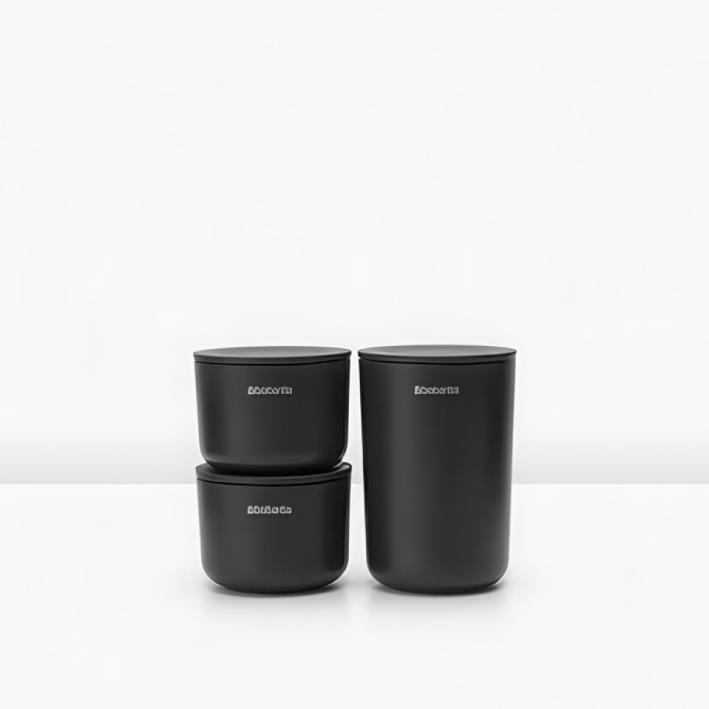 Askar med lock, 3 st, RENEW STORAGE POTS, Brabantia i gruppen Förvaring / Badrumsförvaring / Sminkförvaring hos SmartaSaker.se (40051)