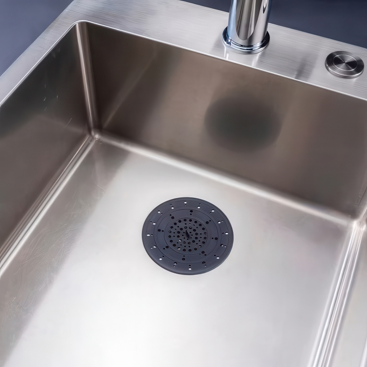 Avloppssil i smidig silikon, UNIVERSAL DRAIN FILTER, Ø12 cm, Svart i gruppen Förvaring / Köksförvaring / Diskställ och diskbänk hos SmartaSaker.se (40058)