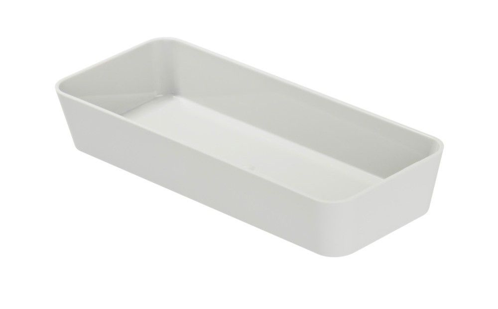 Avlång förvaringsbricka / lådinsats, GOM SOFT TOUCH, 24 x 10 x H 4 cm, Vit i gruppen Förvaring / Förvaringslådor hos SmartaSaker.se (40062)