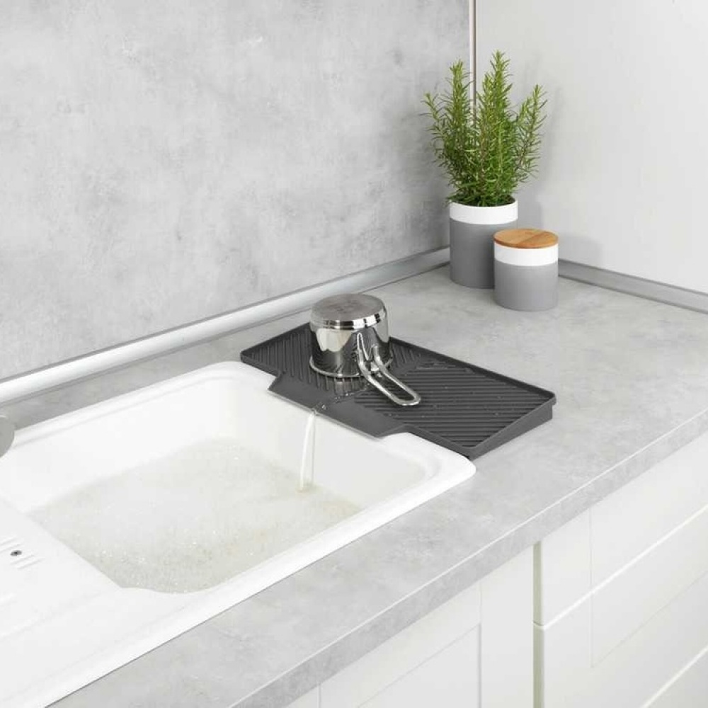 Avrinningsbricka för små ytor, Sluttande, NEIL, 40 x 20 cm, Grå i gruppen Förvaring / Köksförvaring / Diskställ och diskbänk hos SmartaSaker.se (40065)
