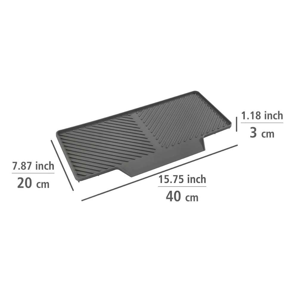 Avrinningsbricka för små ytor, Sluttande, NEIL, 40 x 20 cm, Grå i gruppen Förvaring / Köksförvaring / Diskställ och diskbänk hos SmartaSaker.se (40065)