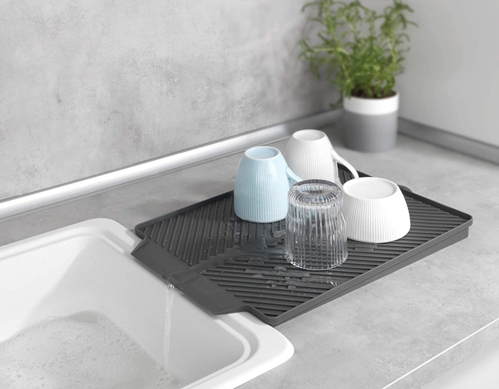 Avrinningsbricka, Sluttande, LINEA, 40 x 30 cm, Grå i gruppen Förvaring / Köksförvaring / Diskställ och diskbänk hos SmartaSaker.se (40071)