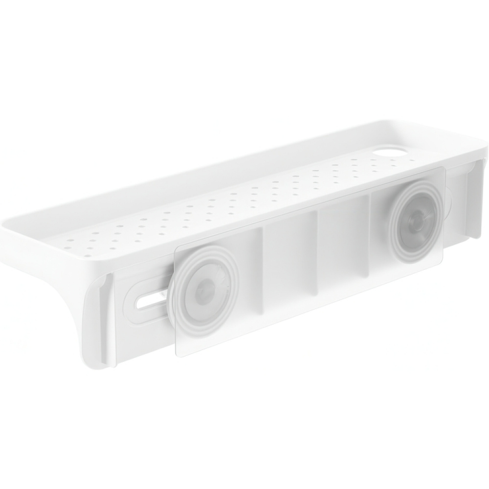 Badrumshylla, Självhäftande, UMBRA FLEX ADHESIVE, 41,3 x 11,6 x H 8,3 cm, Vit i gruppen Förvaring / Badrumsförvaring / Bad- och duschkorgar hos SmartaSaker.se (40079)