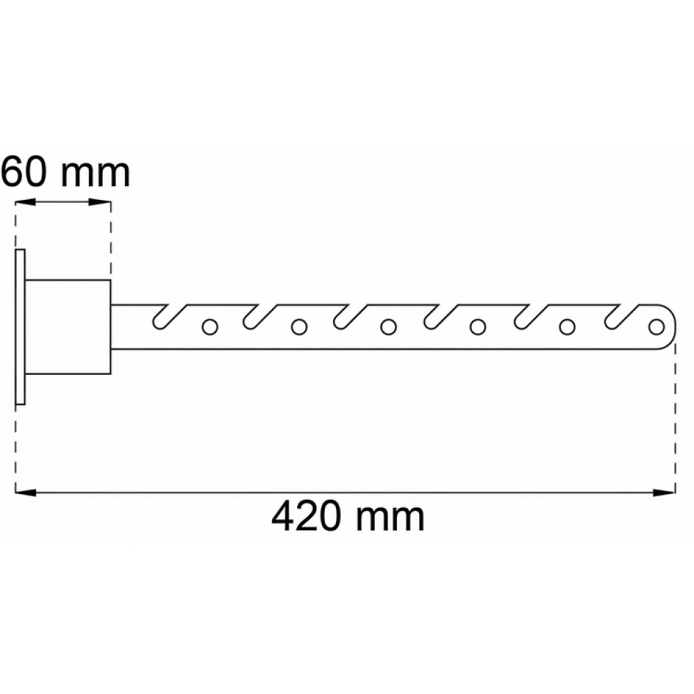 Balkonghängare / Vädringskrok i metall, HABO, 42 cm, Vit i gruppen Förvaring hos SmartaSaker.se (40084)