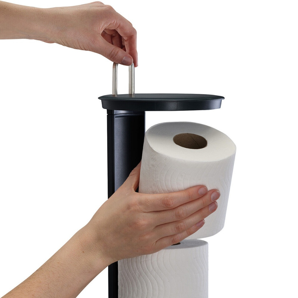 Behållare för extra toarullar, EASYSTORE LUXE, Joseph Joseph, Ã˜ 15,6 x H 41,4 cm, Rostfritt Stål i gruppen Förvaring / Badrumsförvaring hos SmartaSaker.se (40086)