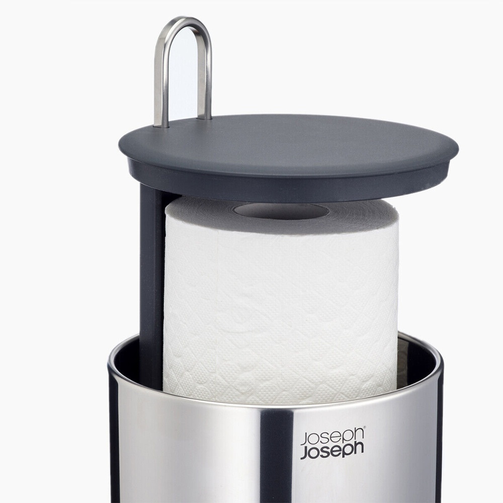Behållare för extra toarullar, EASYSTORE LUXE, Joseph Joseph, Ã˜ 15,6 x H 41,4 cm, Rostfritt Stål i gruppen Förvaring / Badrumsförvaring hos SmartaSaker.se (40086)