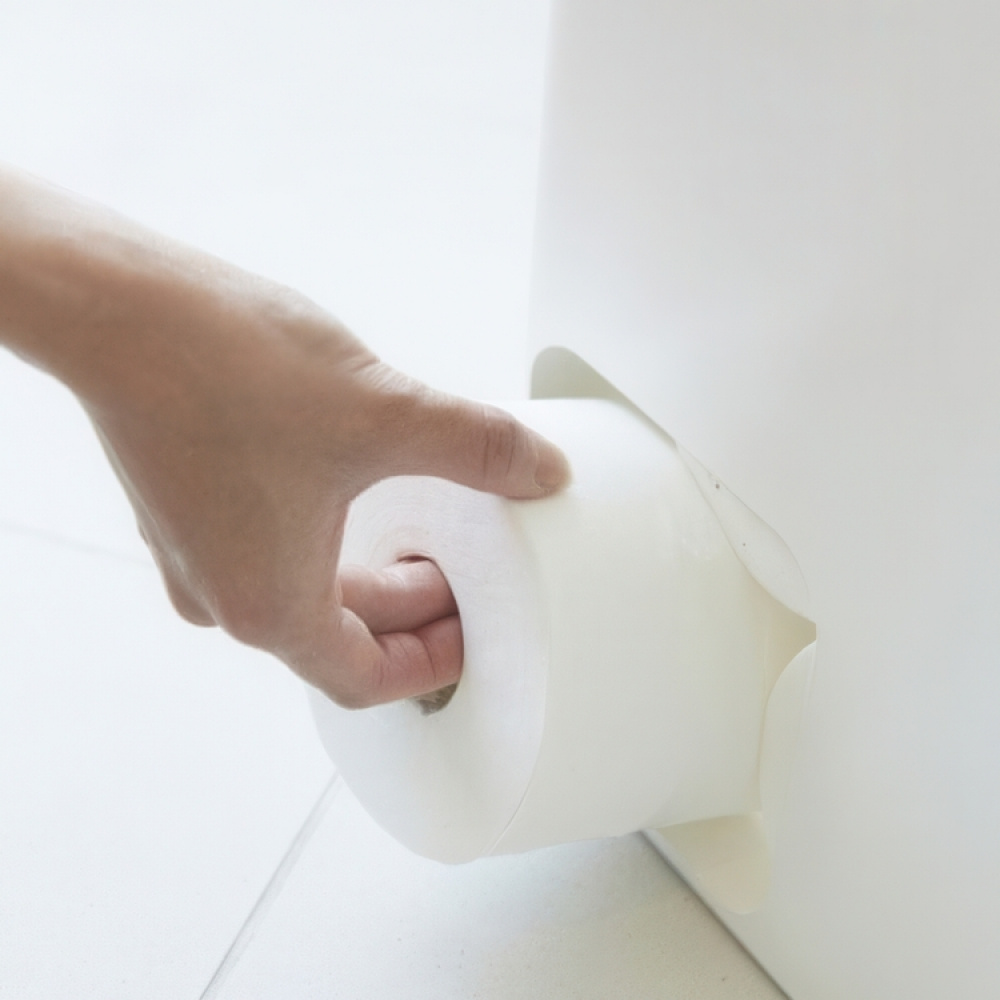 Behållare för toalettpappersrullar i metall, TOWER STOCKER, 23 x 12,5 x H 48 cm, Vit i gruppen Förvaring / Badrumsförvaring hos SmartaSaker.se (40088)