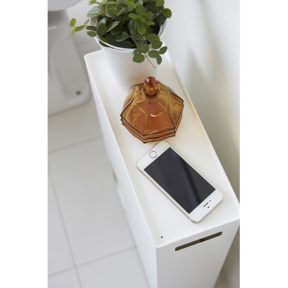 Behållare för toalettpappersrullar i metall, TOWER STOCKER, 23 x 12,5 x H 48 cm, Vit i gruppen Förvaring / Badrumsförvaring hos SmartaSaker.se (40088)