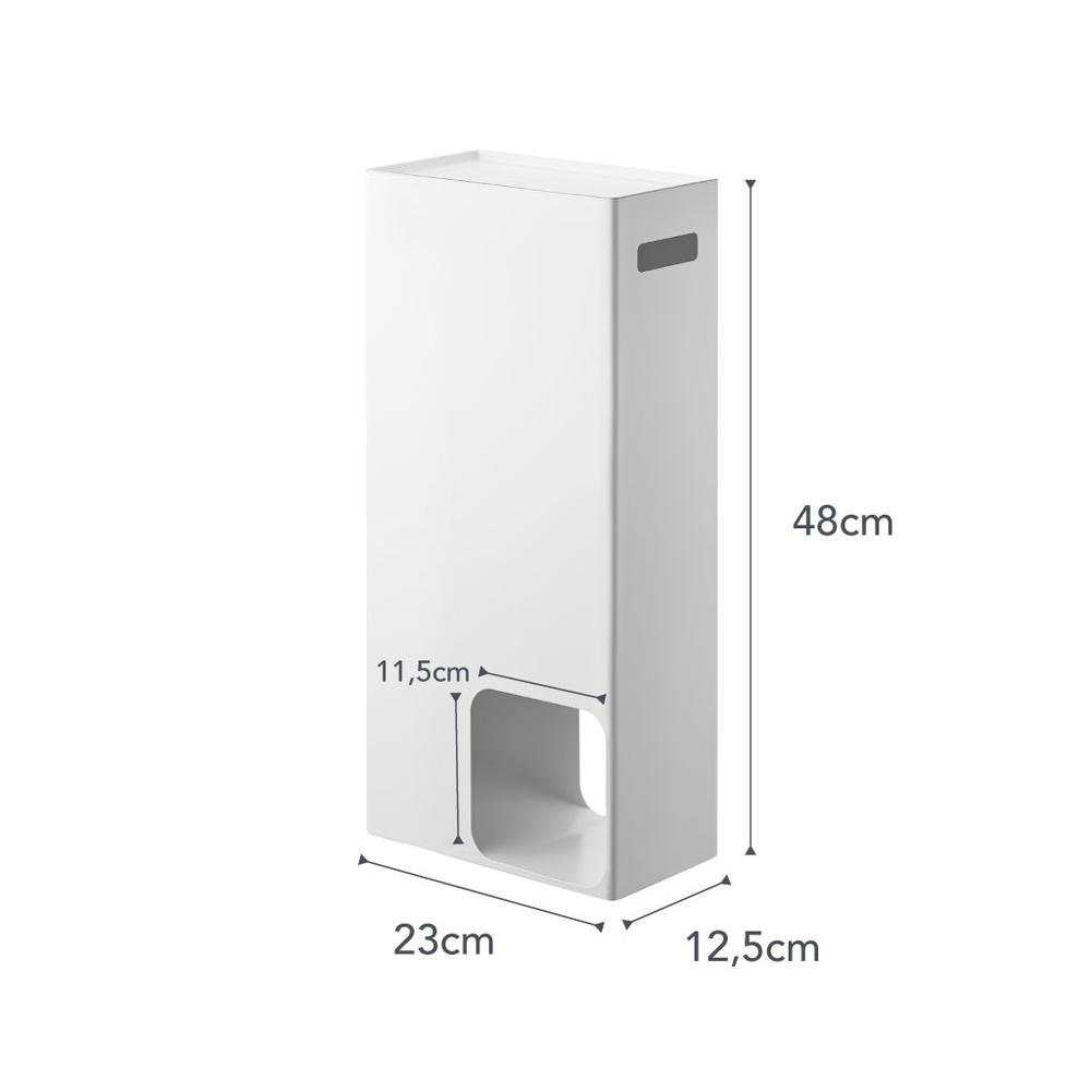 Behållare för toalettpappersrullar i metall, TOWER STOCKER, 23 x 12,5 x H 48 cm, Vit i gruppen Förvaring / Badrumsförvaring hos SmartaSaker.se (40088)