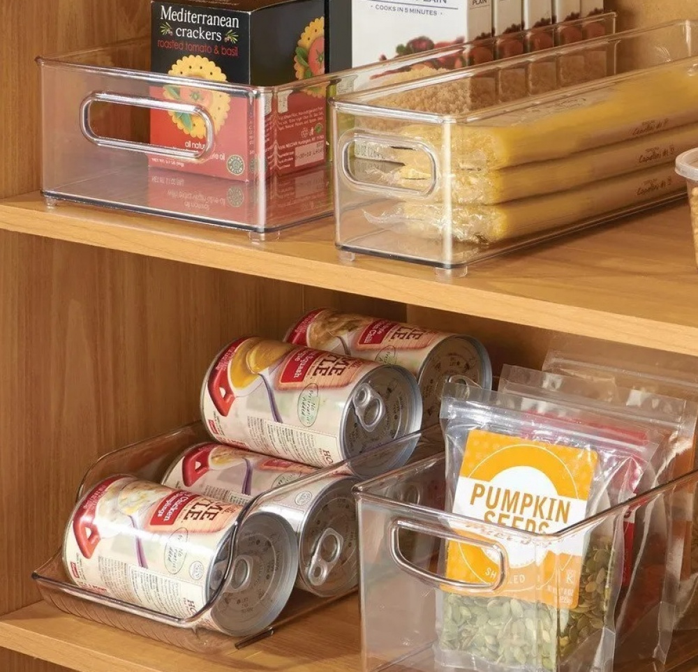 Behållare för ölburkar och konserver, PANTRY BIN, 35 x 14 x H10 cm, Transparent i gruppen Förvaring / Köksförvaring / Kylskåpsförvaring hos SmartaSaker.se (40089)