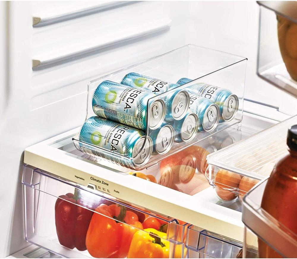 Behållare för ölburkar och konserver, PANTRY BIN, 35 x 14 x H10 cm, Transparent i gruppen Förvaring / Köksförvaring / Kylskåpsförvaring hos SmartaSaker.se (40089)