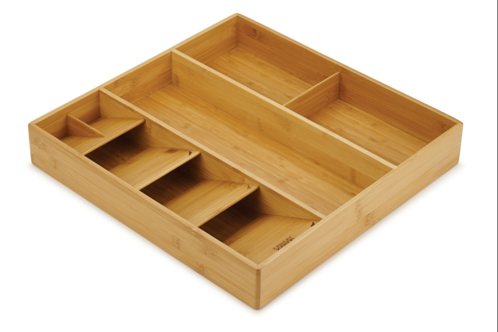 Bestick- & Redskapslåda, 8 fack, DRAWERSTORE BAMBU, Joseph Joseph, 40 x 38,5 x H 6,5 cm , Natur i gruppen Förvaring / Köksförvaring / Organisera köksskåp / Besticklådor hos SmartaSaker.se (40095)