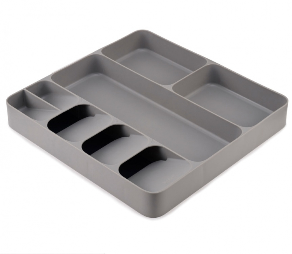 Bestick- & Redskapslåda, 8 fack, DRAWERSTORE, Joseph Joseph, 40 x 38,5 x H5,8 cm , Grå i gruppen Förvaring / Köksförvaring / Organisera köksskåp / Besticklådor hos SmartaSaker.se (40096)