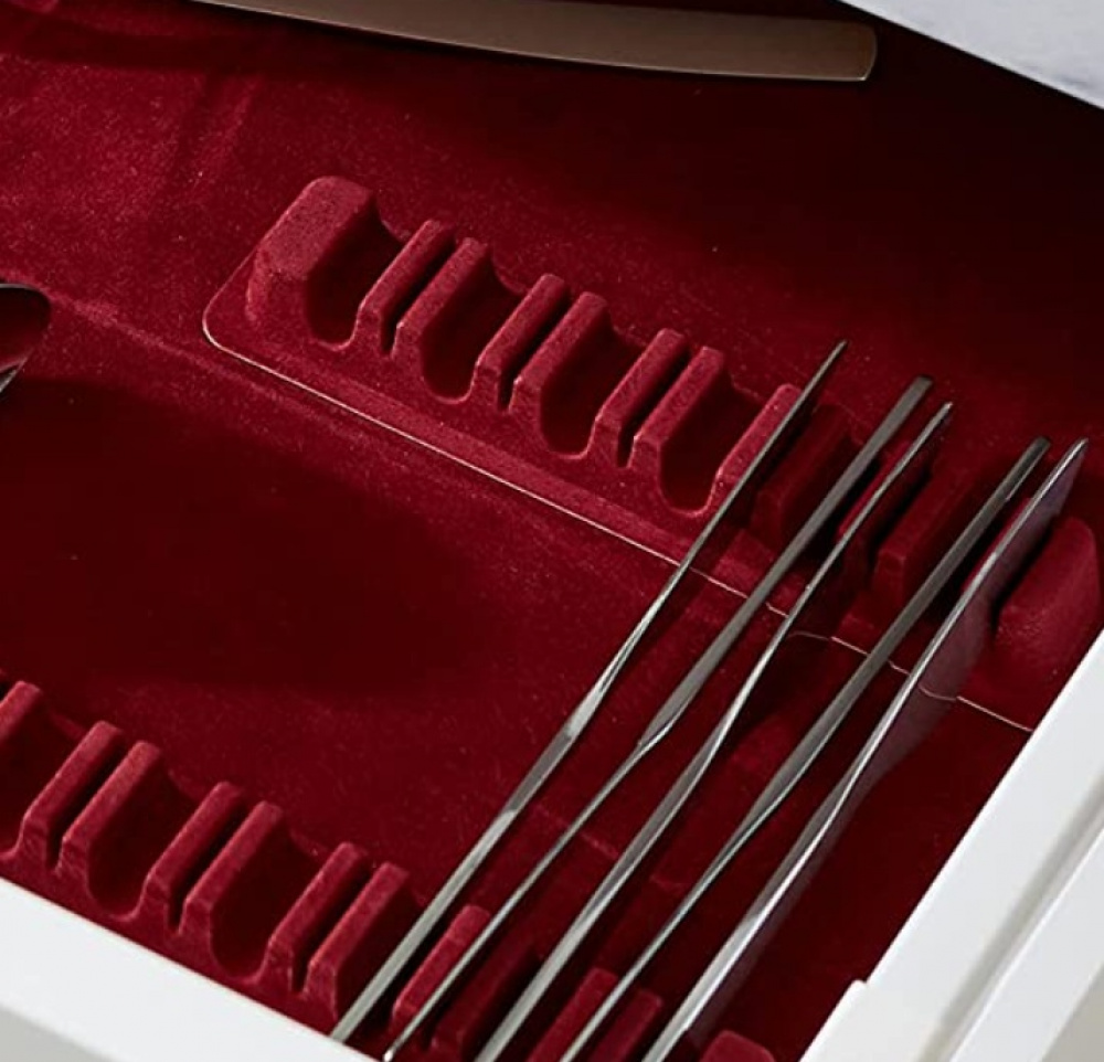 Bestickförvaring, för 114 bestick, CUTLERY ORGANIZER, Vinröd i gruppen Förvaring / Köksförvaring / Organisera köksskåp / Besticklådor hos SmartaSaker.se (40100)