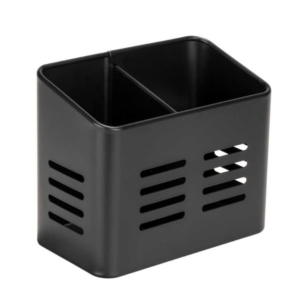 Bestickkorg i metall, BLACK UTENSIL CADDY 16 x 9 x H 13,5 cm, Svart i gruppen Förvaring / Köksförvaring / Organisera köksskåp / Besticklådor hos SmartaSaker.se (40101)