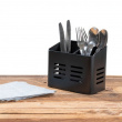 Bestickkorg i metall, BLACK UTENSIL CADDY 16 x 9 x H 13,5 cm, Svart Bestickkorg i metall, BLACK UTENSIL CADDY 16 x 9 x H 13,5 cm, Svart