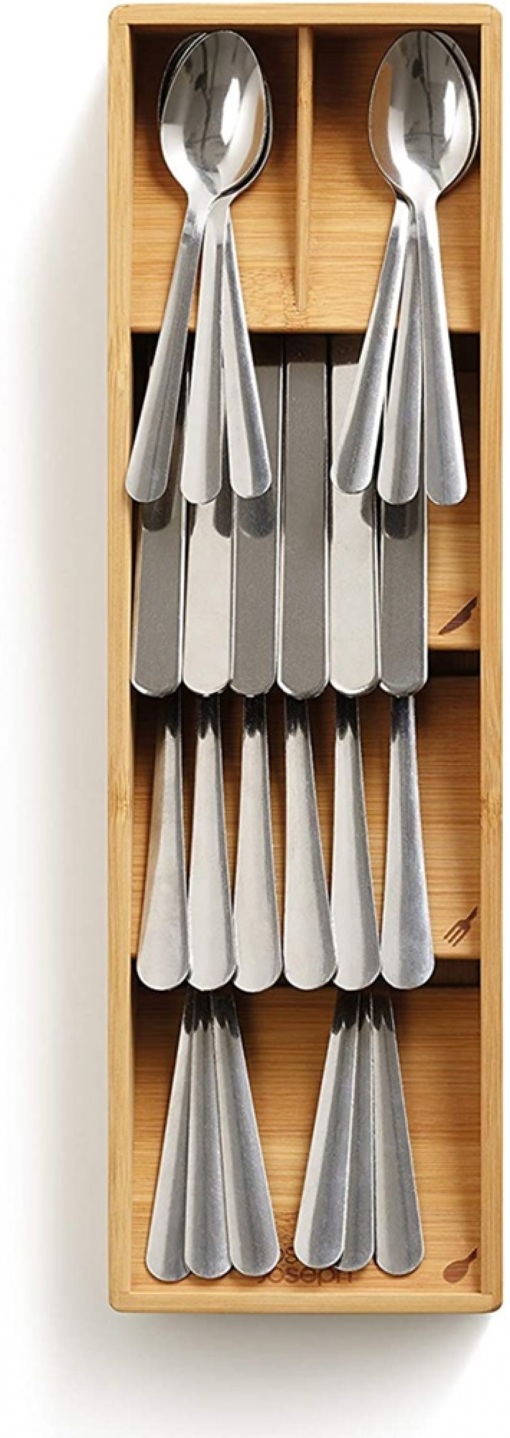 Besticklåda i Bambu, 5 fack, DRAWERSTORE BAMBOO Joseph Joseph, 39,8 x 12,2 x H 6 cm, Natur i gruppen Förvaring / Köksförvaring / Organisera köksskåp / Besticklådor hos SmartaSaker.se (40104)