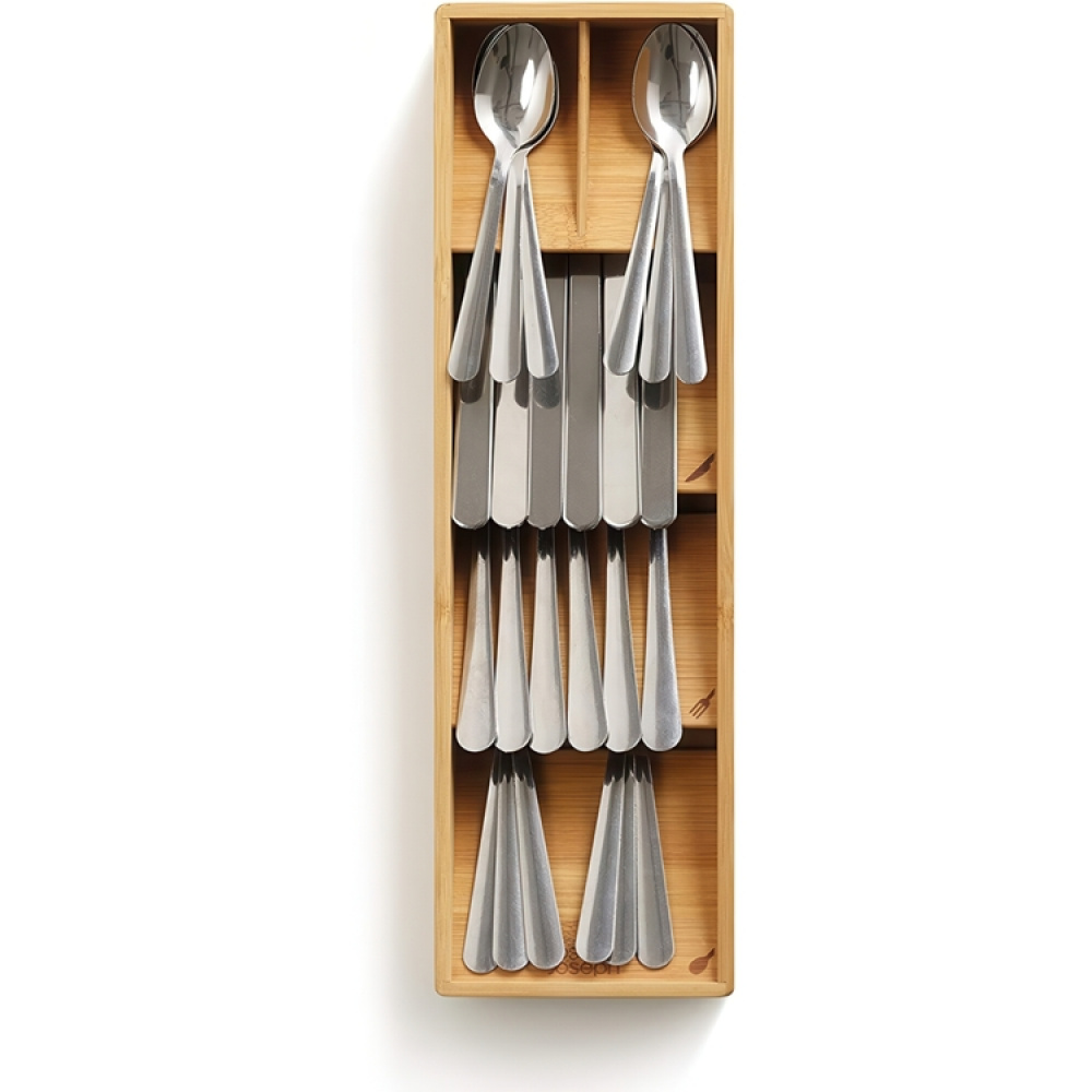 Besticklåda i Bambu, 5 fack, DRAWERSTORE BAMBOO Joseph Joseph, 39,8 x 12,2 x H 6 cm, Natur i gruppen Förvaring / Köksförvaring / Organisera köksskåp / Besticklådor hos SmartaSaker.se (40104)