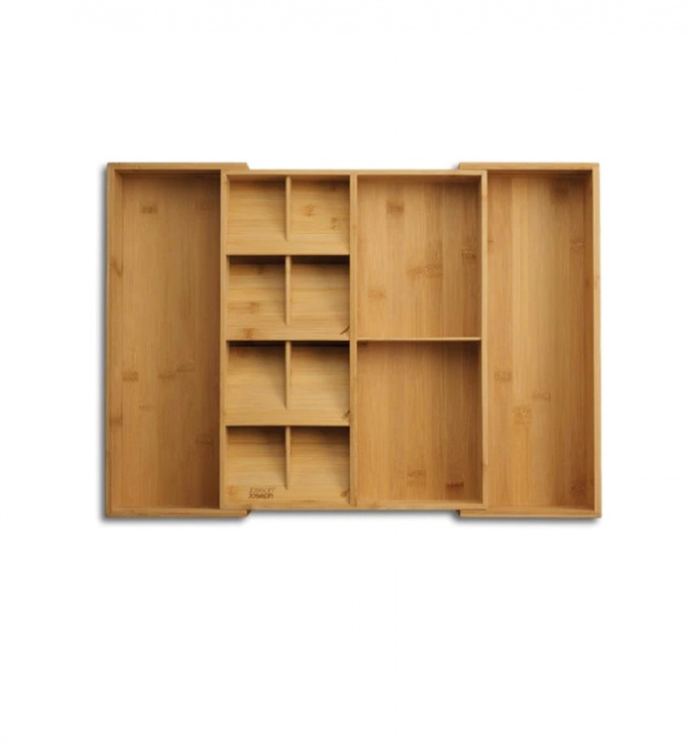 Besticklåda i Bambu, Expanderbar, DRAWERSTORE, Joseph Joseph, 40 x 32~56 x H 6,8 cm, Natur i gruppen Förvaring / Köksförvaring / Organisera köksskåp / Besticklådor hos SmartaSaker.se (40106)
