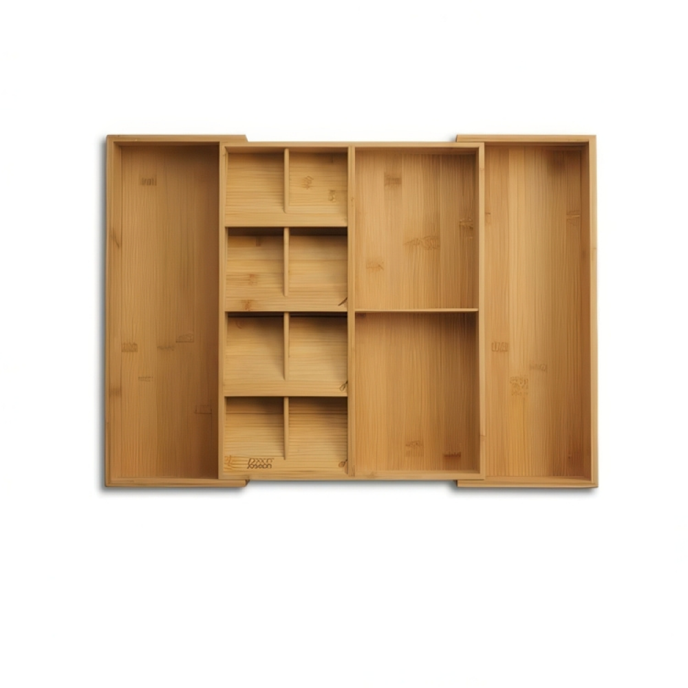 Besticklåda i Bambu, Expanderbar, DRAWERSTORE, Joseph Joseph, 40 x 32~56 x H 6,8 cm, Natur i gruppen Förvaring / Köksförvaring / Organisera köksskåp / Besticklådor hos SmartaSaker.se (40106)