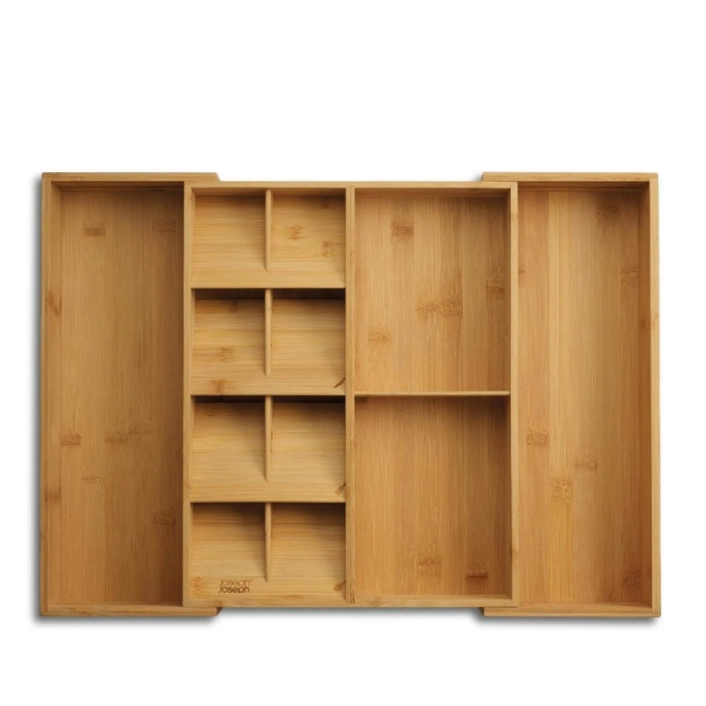 Besticklåda i Bambu, Expanderbar, DRAWERSTORE, Joseph Joseph, 40 x 32~56 x H 6,8 cm, Natur i gruppen Förvaring / Köksförvaring / Organisera köksskåp / Besticklådor hos SmartaSaker.se (40106)