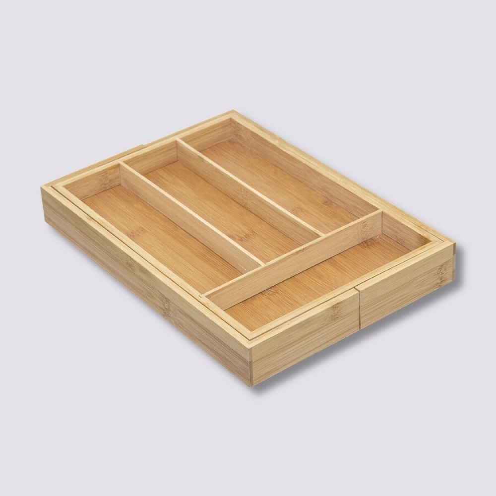 Besticklåda i Bambu, Expanderbar, RANGE-COUVERTS, 35 x 25~39,2 x H 4,5 cm, Natur i gruppen Förvaring / Köksförvaring / Organisera köksskåp / Besticklådor hos SmartaSaker.se (40107)