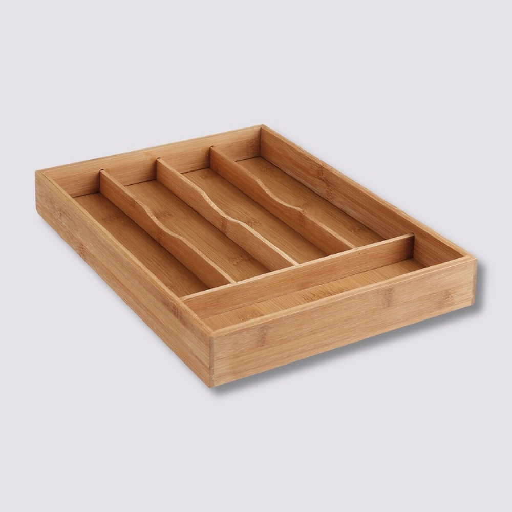 Besticklåda i Bambu, Låg, SMALL CUTLERY HOLDER, 34 x 25 x H 4,3 cm, Natur i gruppen Förvaring / Köksförvaring / Organisera köksskåp / Besticklådor hos SmartaSaker.se (40108)