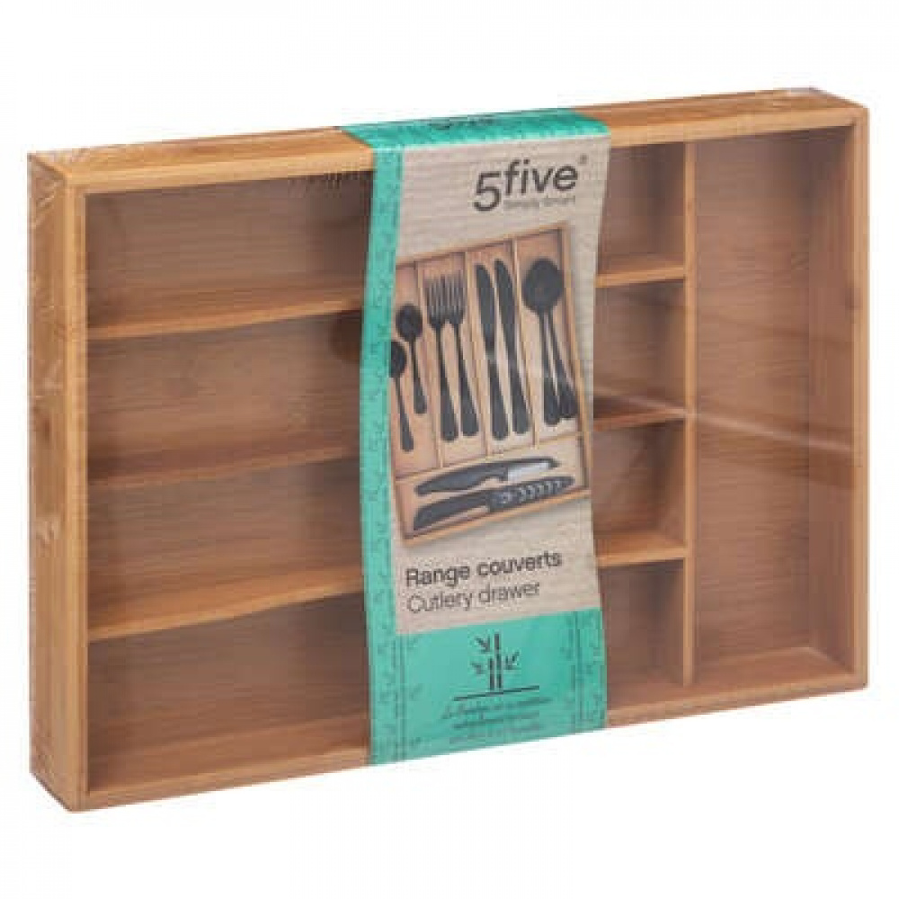 Besticklåda i Bambu, Låg, SMALL CUTLERY HOLDER, 34 x 25 x H 4,3 cm, Natur i gruppen Förvaring / Köksförvaring / Organisera köksskåp / Besticklådor hos SmartaSaker.se (40108)