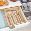 Besticklåda i trä, Expanderbar, PAULOWNIA ECO WOOD, 38 x 34,5~58,5 x H 6,4 cm, Natur Besticklåda i trä, Expanderbar, PAULOWNIA ECO WOOD, 38 x 34,5~58,5 x H 6,4 cm, Natur
