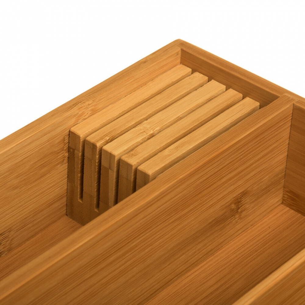 Besticklåda med Knivfack, Bambu, TIDY SMART CUTLERY HOLDER, 38 x 28 x H 7 cm, Natur i gruppen Förvaring / Köksförvaring / Organisera köksskåp / Besticklådor hos SmartaSaker.se (40110)