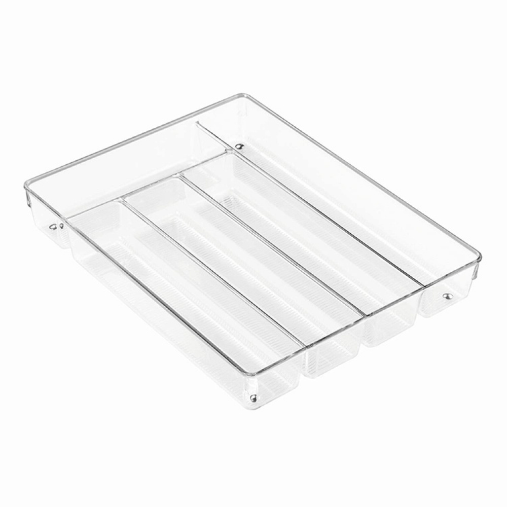 Besticklåda, 5 fack, LINUS SHALLOW CUTLEY TRAY, 35 x 27,3 x H 5,1 cm, Transparent i gruppen Förvaring / Köksförvaring / Organisera köksskåp / Besticklådor hos SmartaSaker.se (40113)