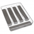 Besticklåda, 5 fack, SLIM TIDY SMART ORGANIZER, 32,8 x 23 x H 4,5 cm, Klar / Mörkgrå Besticklåda, 5 fack, SLIM TIDY SMART ORGANIZER, 32,8 x 23 x H 4,5 cm, Klar / Mörkgrå
