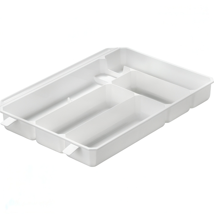 Besticklåda, 5 fack, Stor, REDA, 51 x 34 x H 6 cm, Vit i gruppen Förvaring / Köksförvaring / Organisera köksskåp / Besticklådor hos SmartaSaker.se (40117)