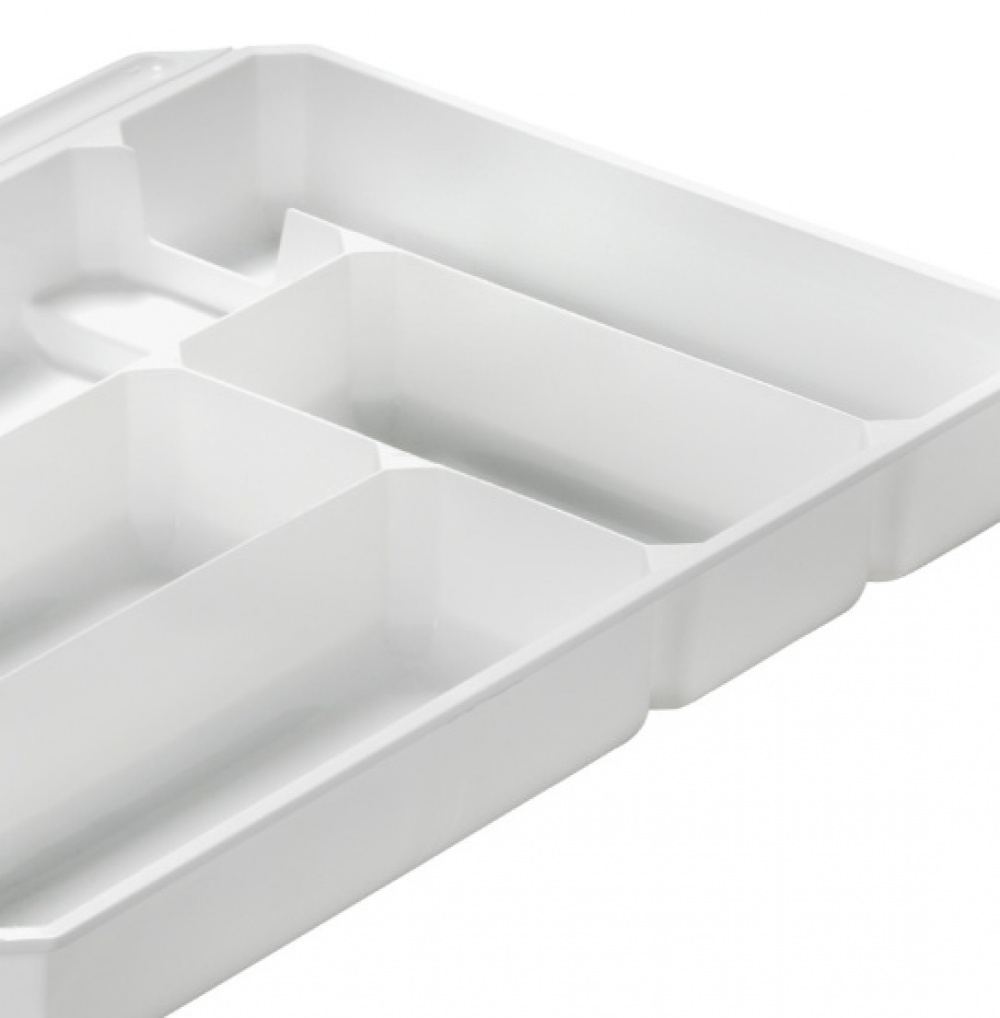 Besticklåda, 5 fack, Stor, REDA, 51 x 34 x H 6 cm, Vit i gruppen Förvaring / Köksförvaring / Organisera köksskåp / Besticklådor hos SmartaSaker.se (40117)